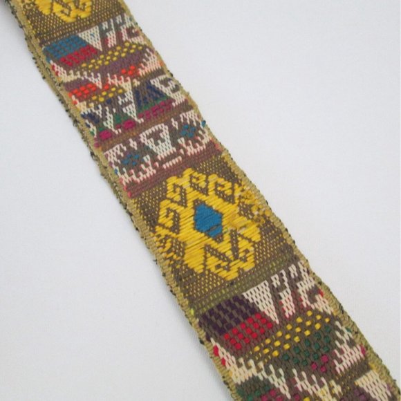 Vintage Peruvian Woven Chumpi Belt Brightly Colored Sash Tribal Designs main image 5